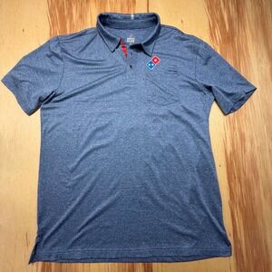 Domino's Pizza Gear Polo‎ Shirt Large Bue Gray Performance Uniform